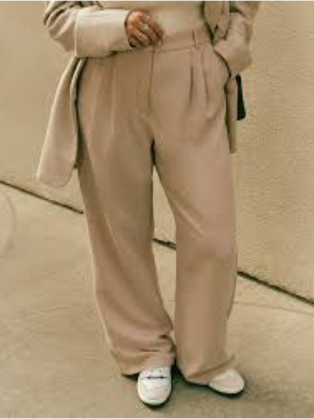 Abercrombie & Fitch Taupe High-Waisted Wide Leg Trousers Size Medium